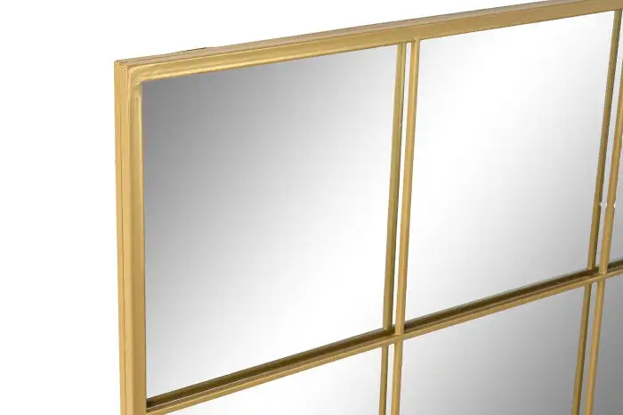 Espejo Ventana Hierro Dorado con 6 cuadrados (90x2x90) - Imagen 2