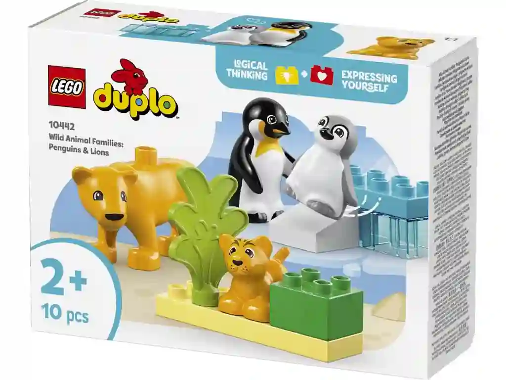 LEGO® 10442 Familias de la Fauna Salvaje: Pingüinos y Leones