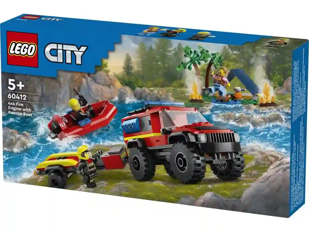 LEGO® 60412 Camión de Bomberos 4x4 con Barco de Rescate
