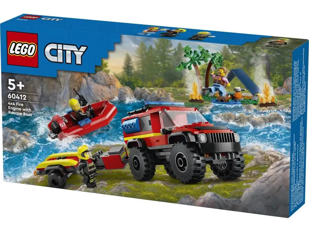 LEGO® 60412 Camión de Bomberos 4x4 con Barco de Rescate