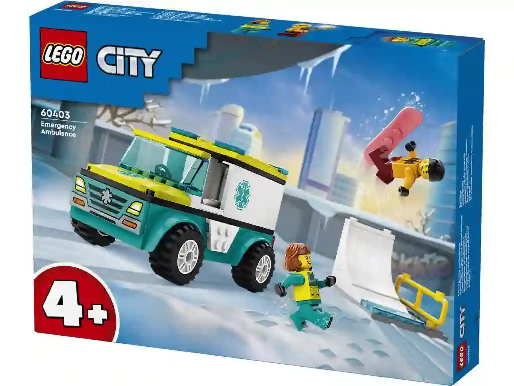 LEGO® 60403 Ambulancia de Emergencias y Chico con Snowboard
