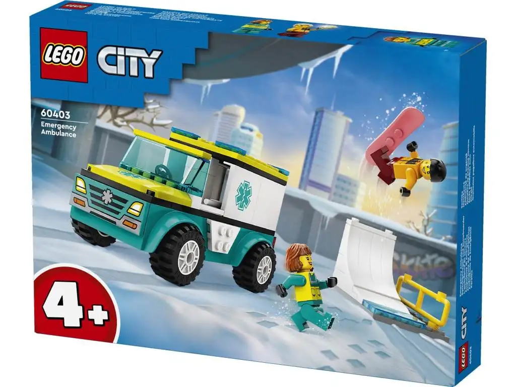 LEGO® 60403 Ambulancia de Emergencias y Chico con Snowboard