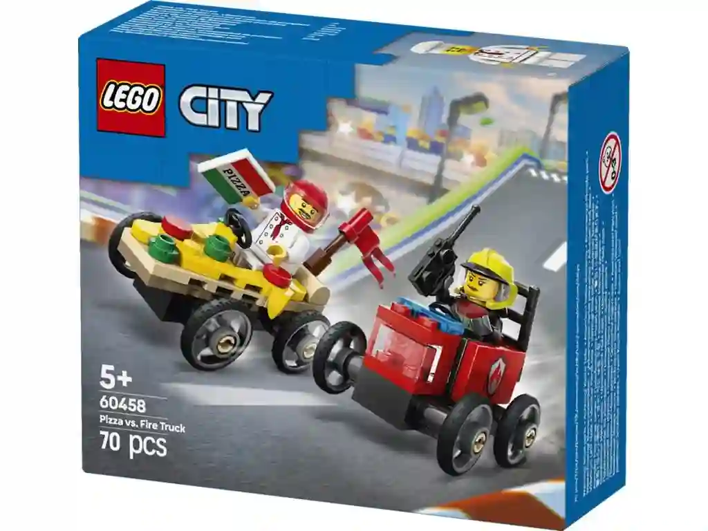 LEGO® 60458 Pack de Coches de Carreras: Pizza vs. Camión de Bomberos