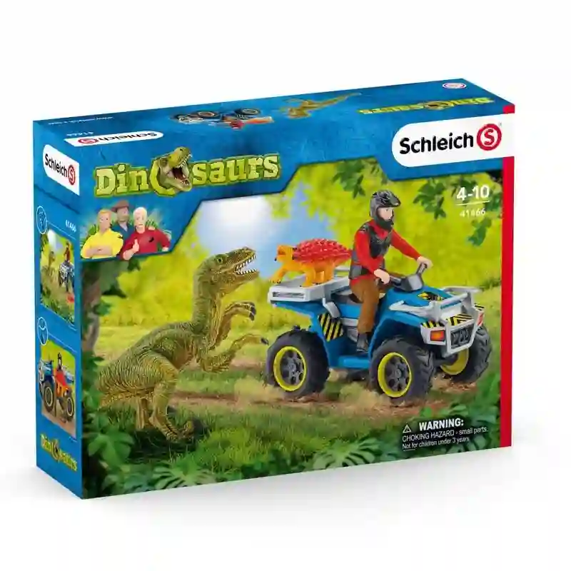 Schleich® 41466 Huida en Quad de Un Velociraptor