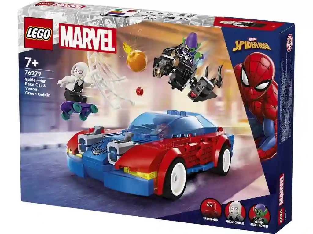 LEGO® 76279 Coche de Carreras de Spider-Man y Duende Verde Venomizado