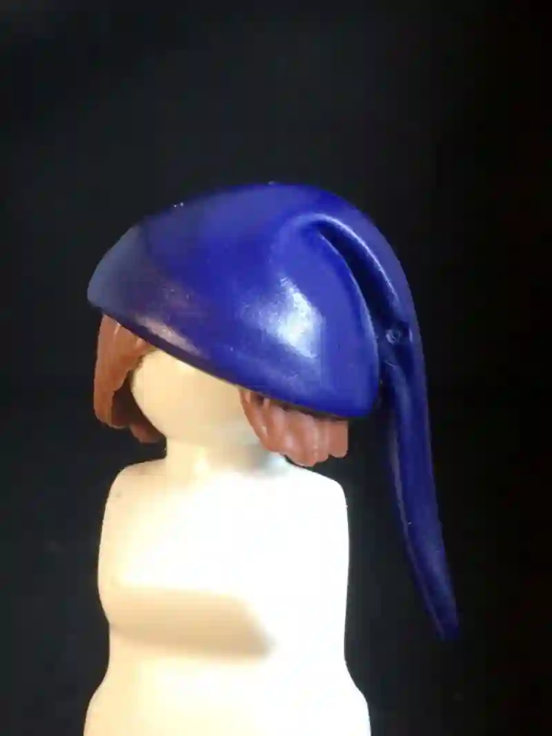 Sombrero_0184 Gorro Campesino Medieval Con Cola Azul