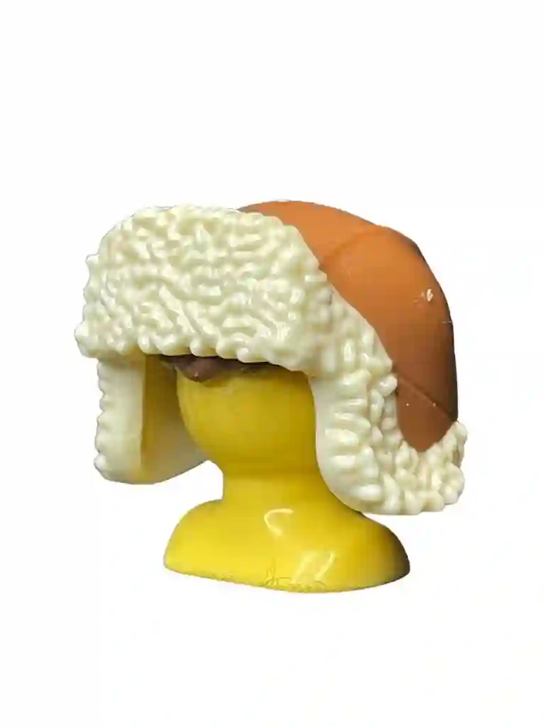 Sombrero_0590 Gorro de Invierno Marrón Piel Vuelta Crema
