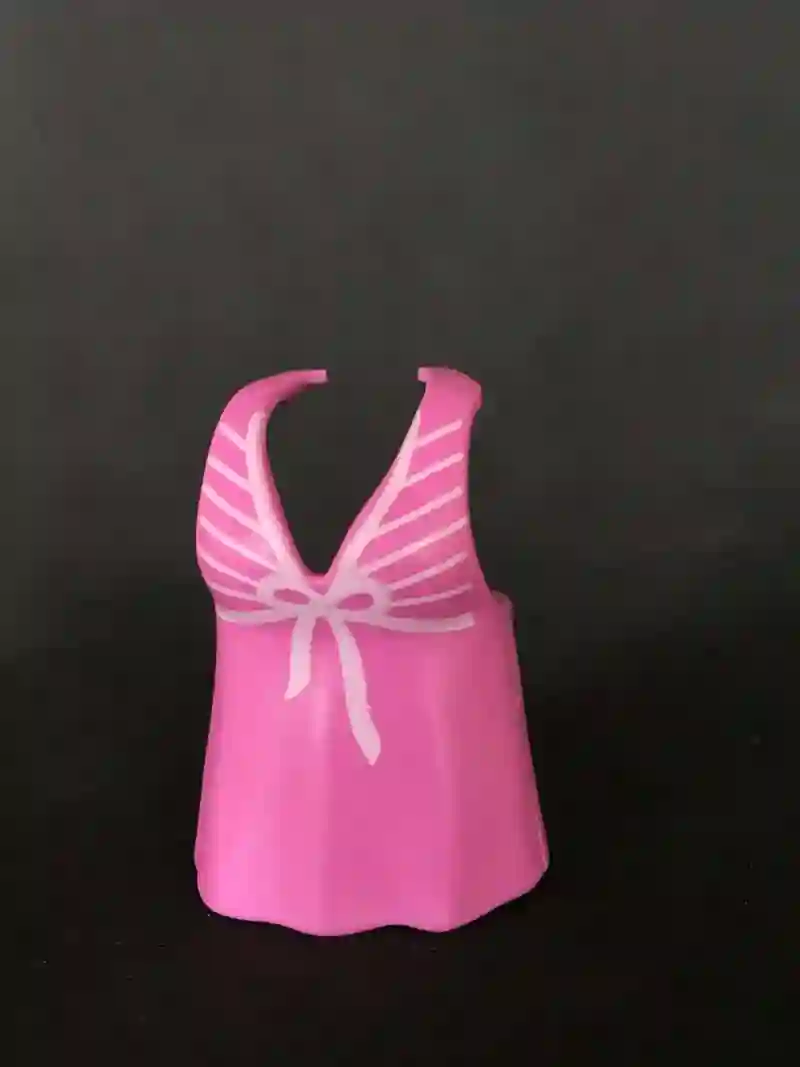 VES0014 Vestido Corto Halter Figura Delgada Fucsia y Blanco