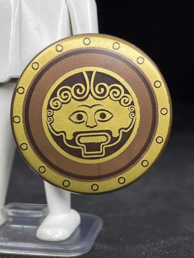 ESCUDO_0259 Escudo Griego Redondo Bronce/Dorado Rostro