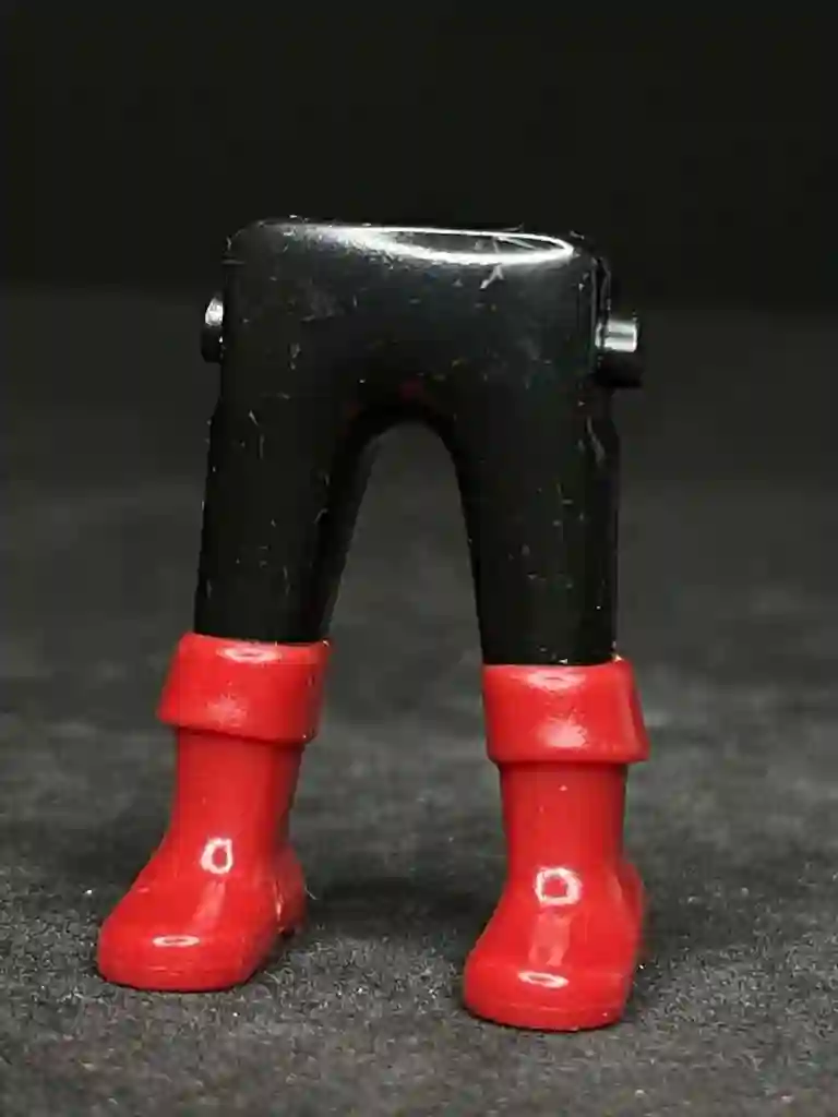 Piernas_0528 Pantalón negro Bota Rojo Oscuro