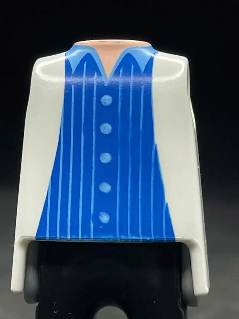 Torso_0308 torso chaqueta blanca camisa azul rayas