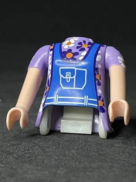 Torso_0462 Set Torso y Brazos Mujer Peto Vaquero Camiseta Malva Flores