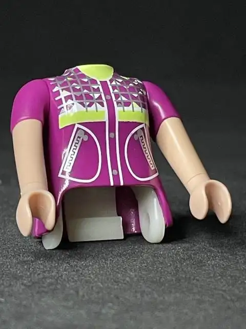 Torso_0463 Set Torso y Brazos Mujer Magenta Bolsillos Cremallera