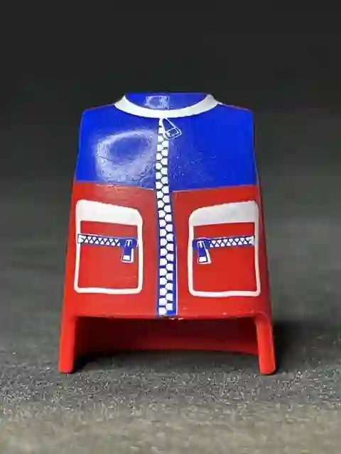 TORSO_0466 Torso Rojo / Azul bolsillos Cremallera