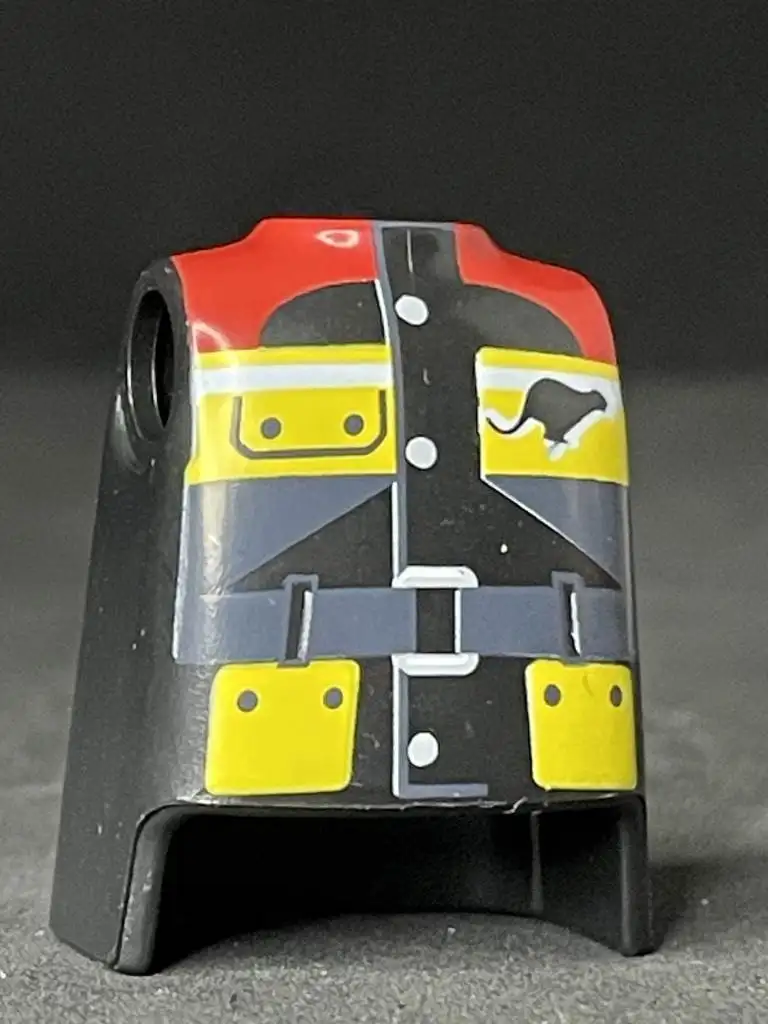 TORSO_0507 Torso Negro Bolsillos Amarillos