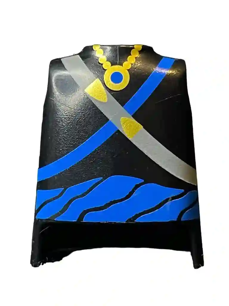 Torso_0563 Torso Negro Fajín Azul Cinto Cruzado