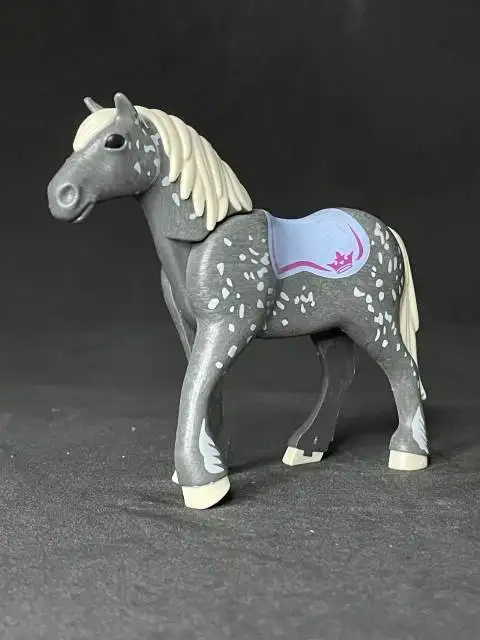 A_0664 Caballo Percher, Gris Pintas Crin Crema