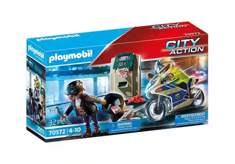 PlayMobil® 70572 Moto de Policía: perseguridad del ladrón de Dinero