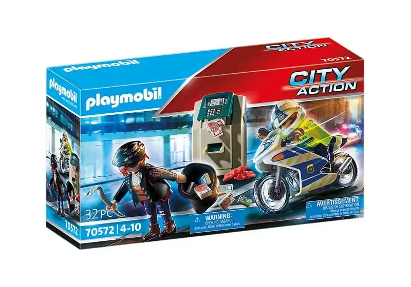 PlayMobil® 70572 Moto de Policía: perseguridad del ladrón de Dinero