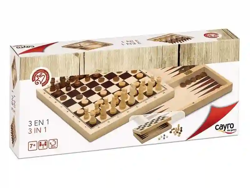 Cayro: 3 en 1, Ajedrez, Damas, Backgammon