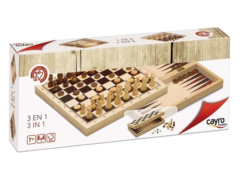 Cayro: 3 en 1, Ajedrez, Damas, Backgammon