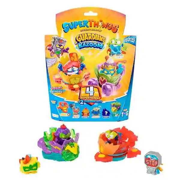 Superthings Pack 4 Azul, Guardianes de Kazoom