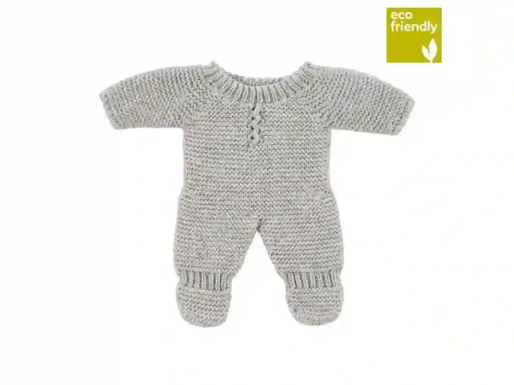 Pijama de Punto de Color Gris para Muñecos de 21cm