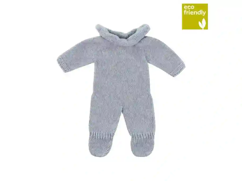 Pijama de Punto Azul y Gris para Muñecos de 32cm