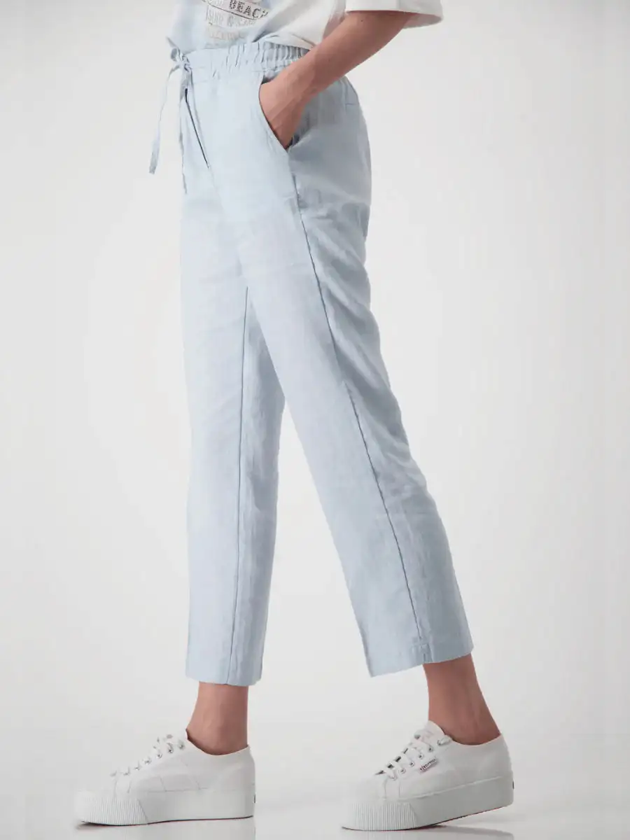 Monari Blue Lino Pants - Image 3