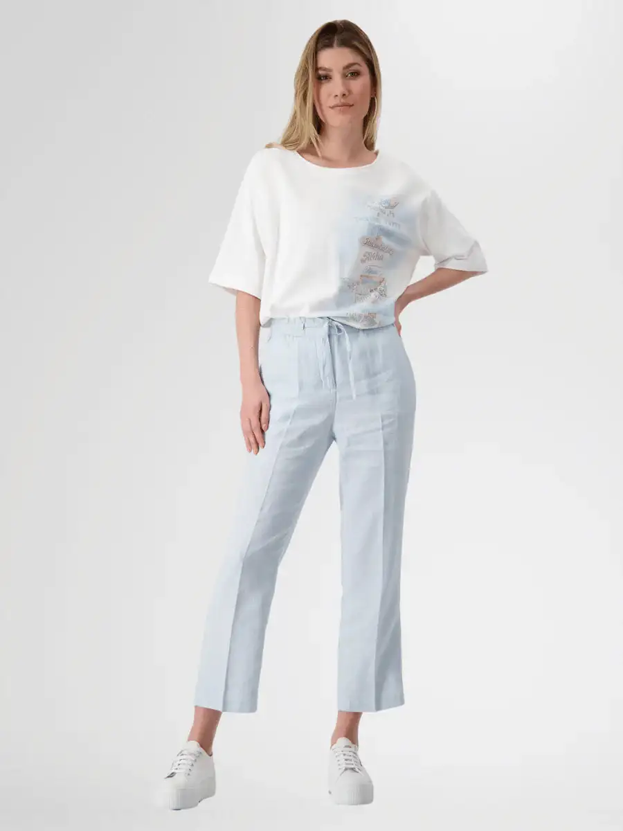 Monari Blue Lino Pants - Image 5