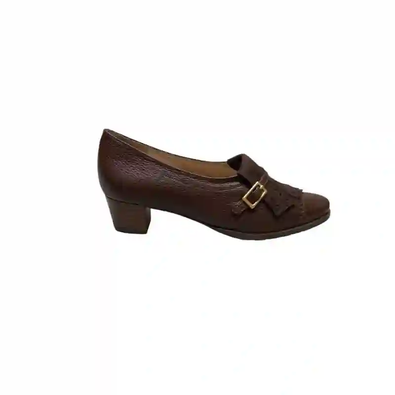 Zapato Sport Con Hebilla y Flecos Marron
