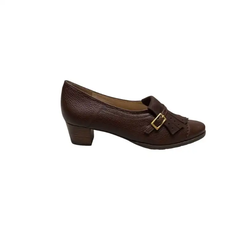 Zapato Sport Con Hebilla y Flecos Marron