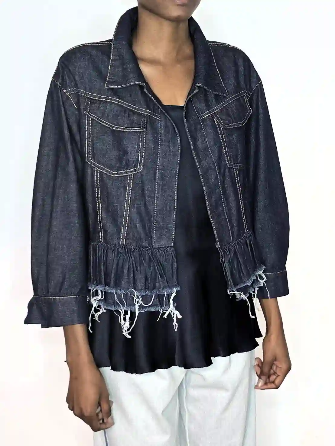 Chaqueta corta de mezclilla