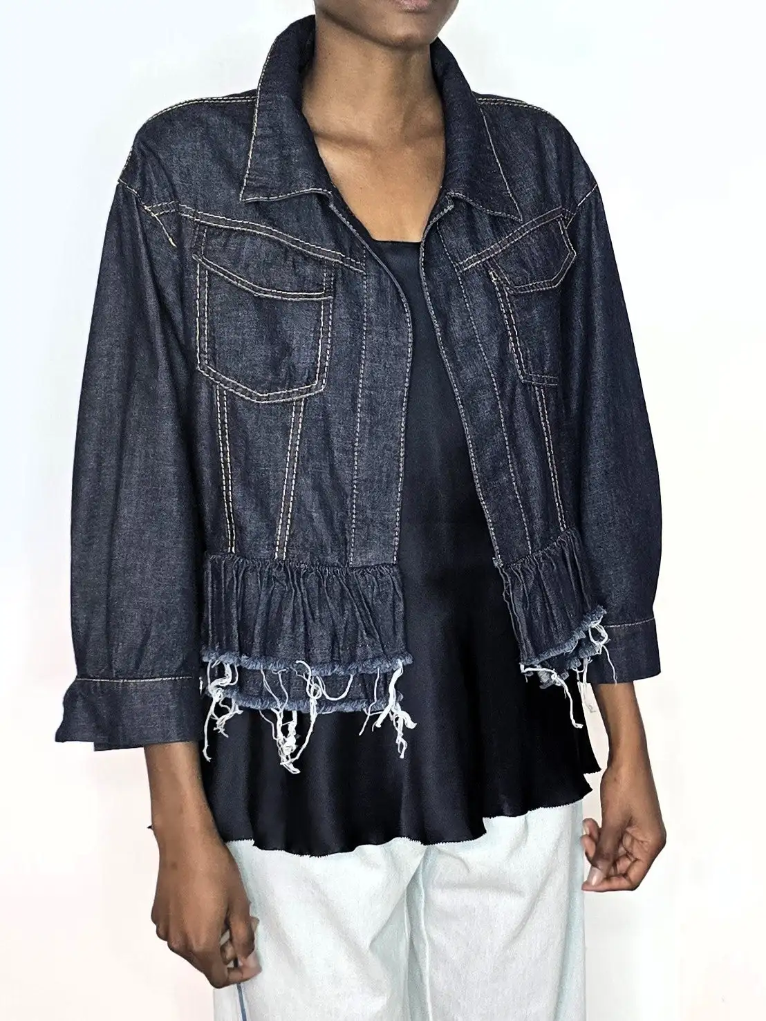 Chaqueta corta de mezclilla