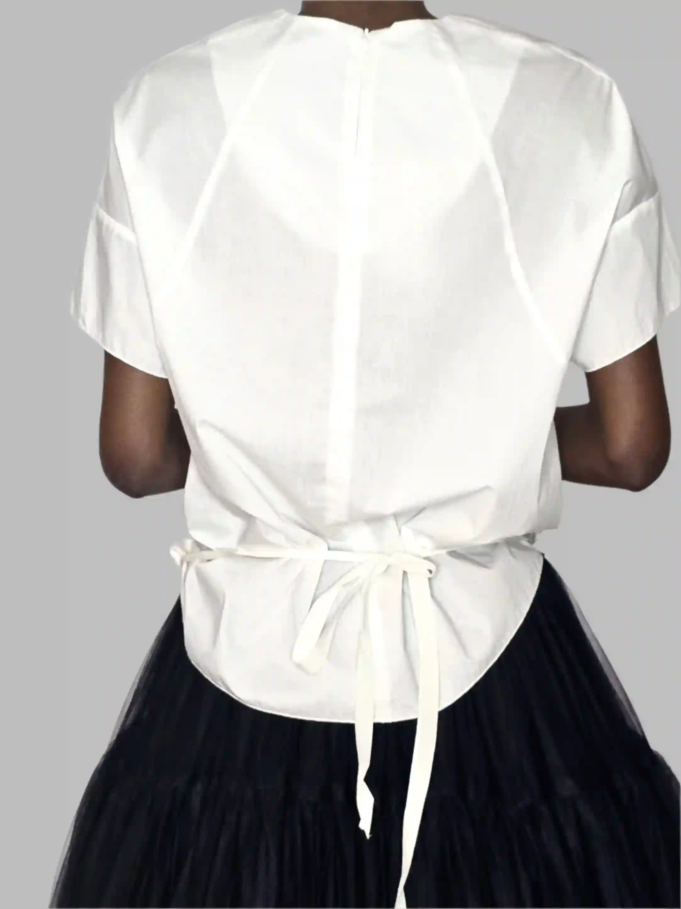 Camisa suelta de Poplin con banda