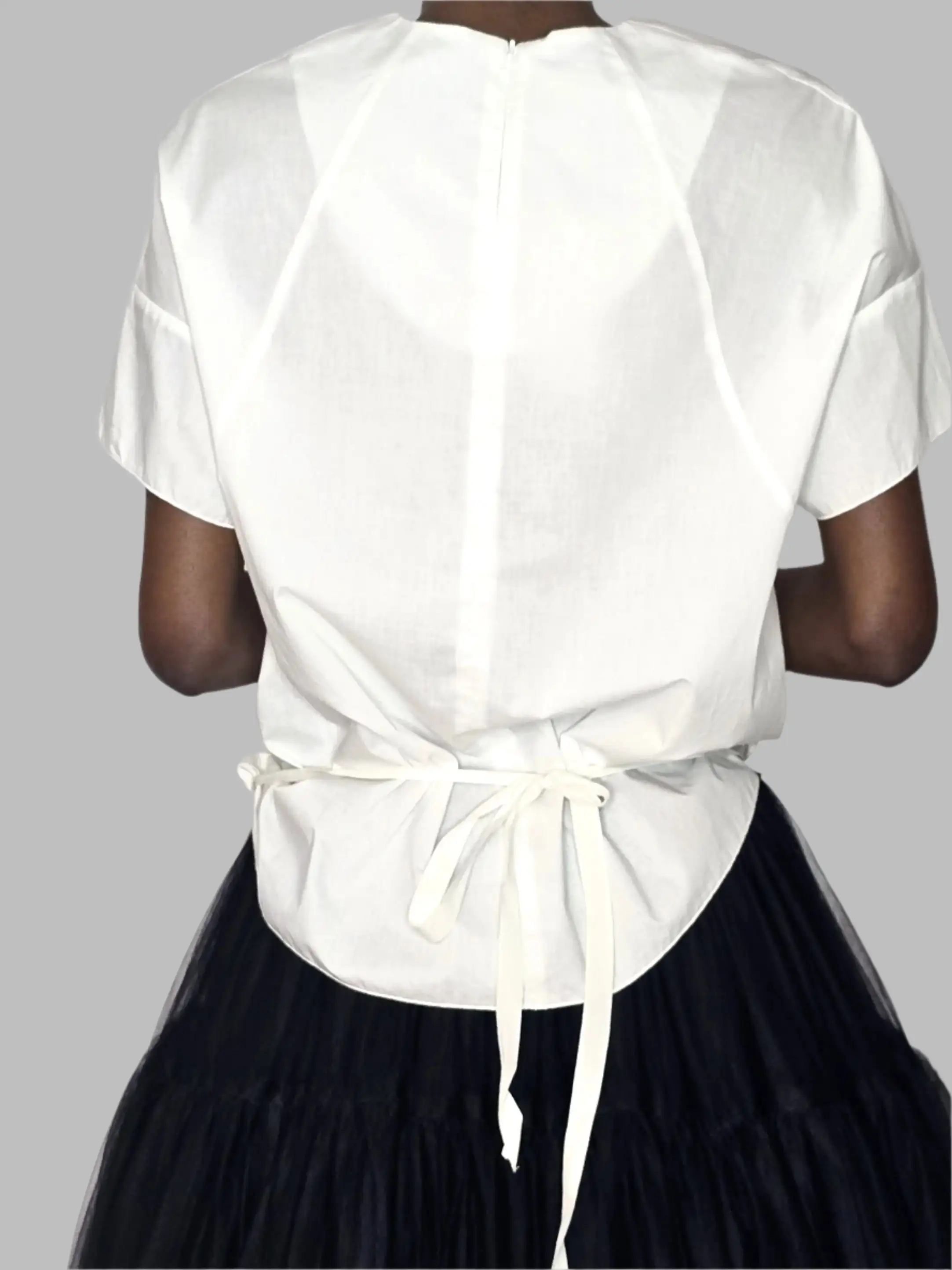 Camisa suelta de Poplin con banda