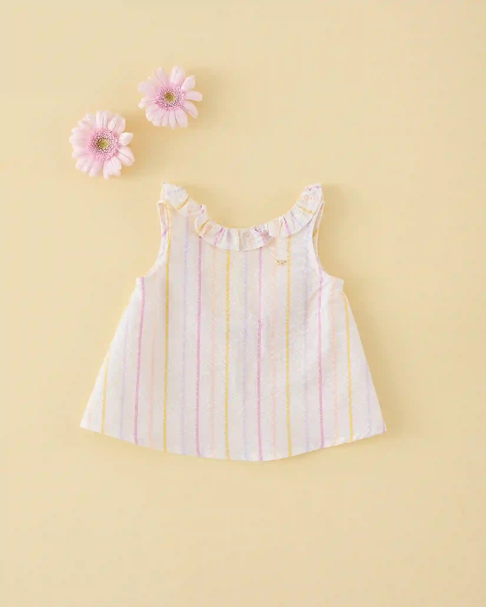 Blusa seersuker rayitas malva
