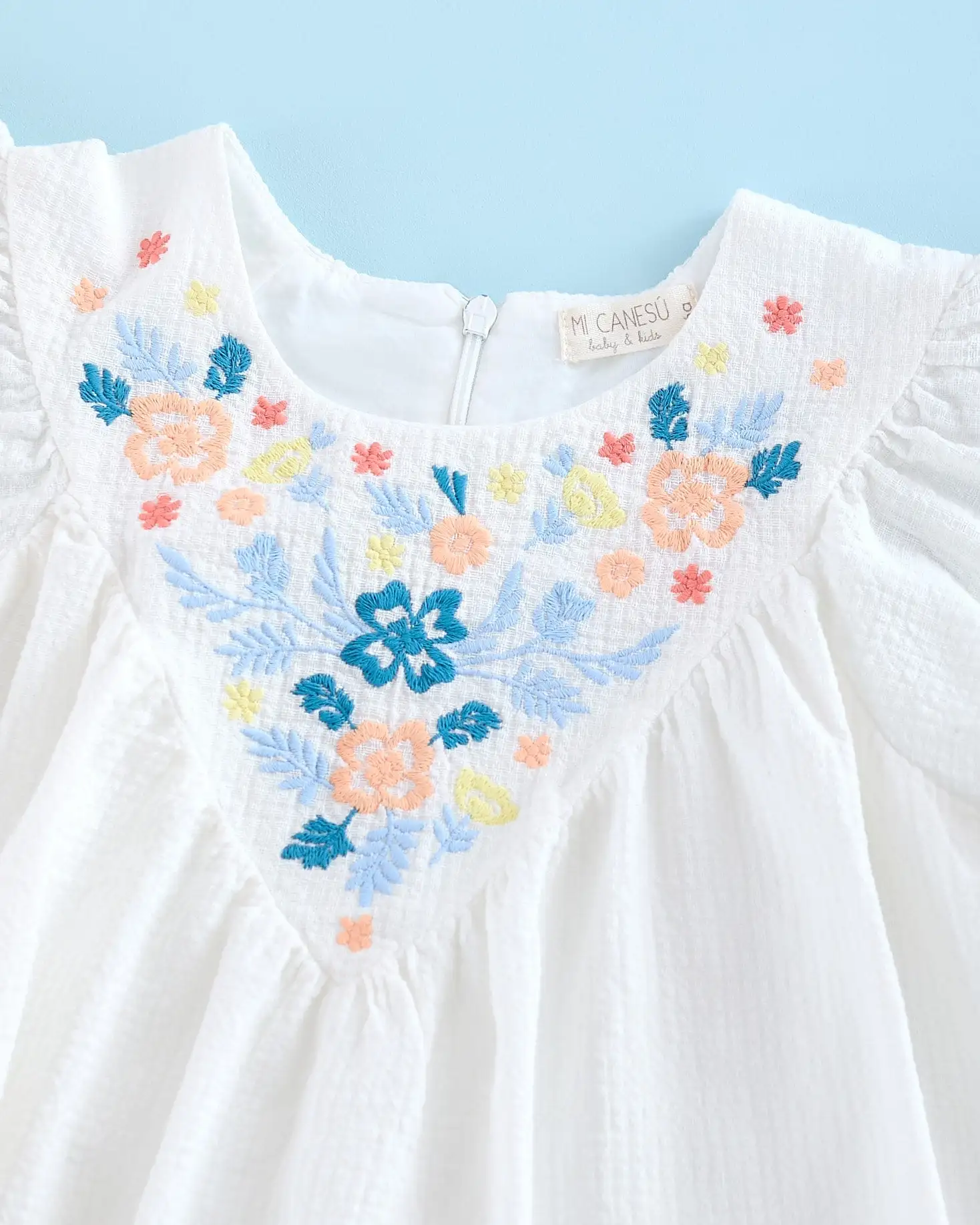 Vestido bordado blanco - Imagen 5