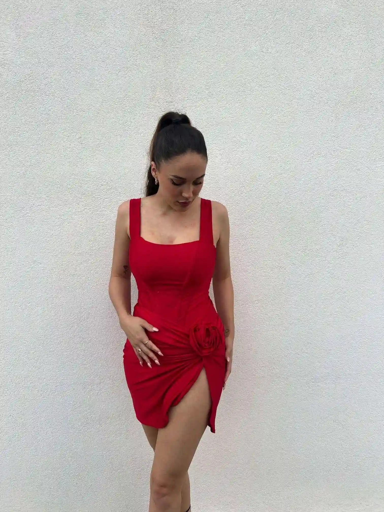 CONJUNTO FLOR ROJO