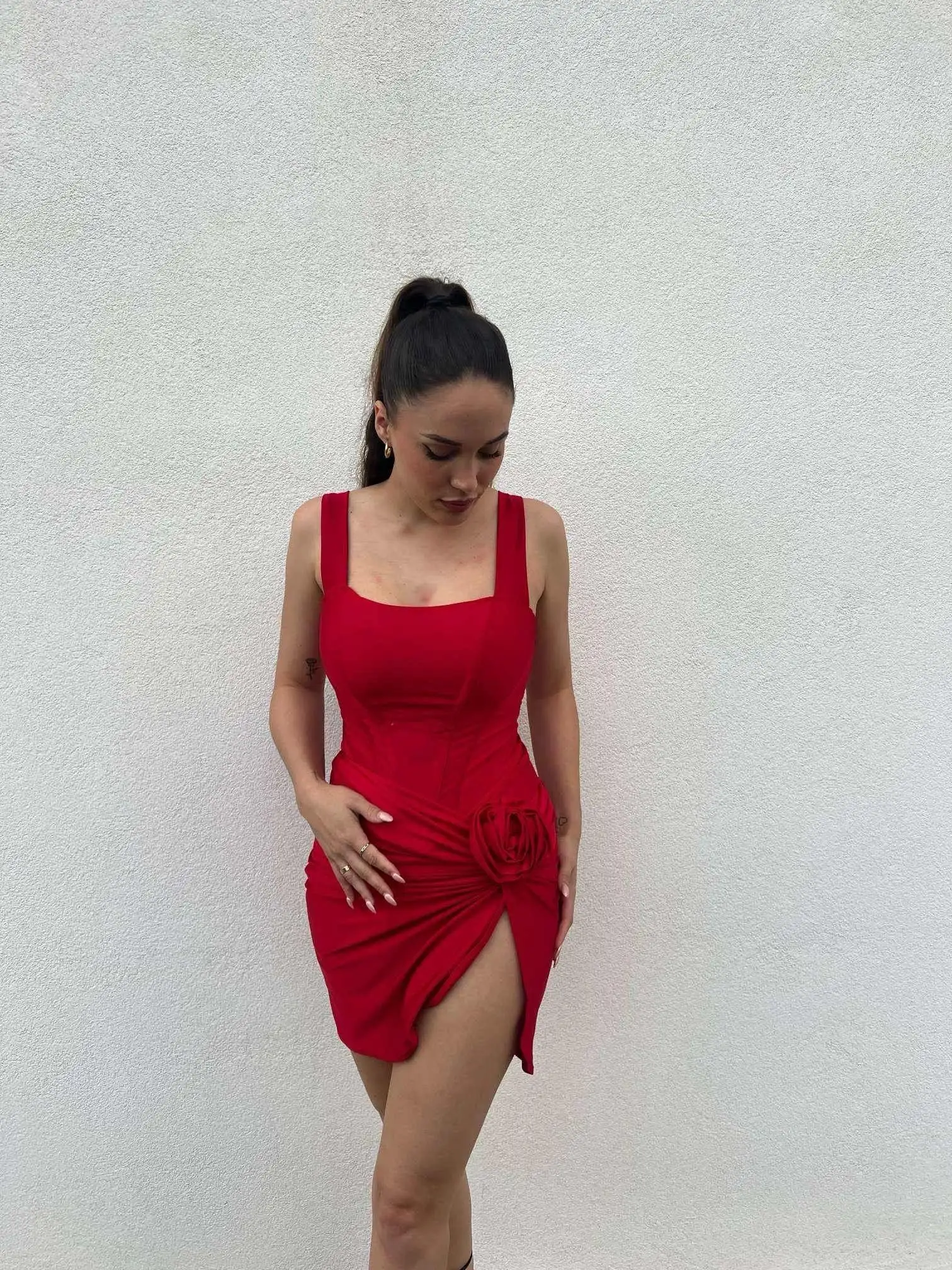 CONJUNTO FLOR ROJO