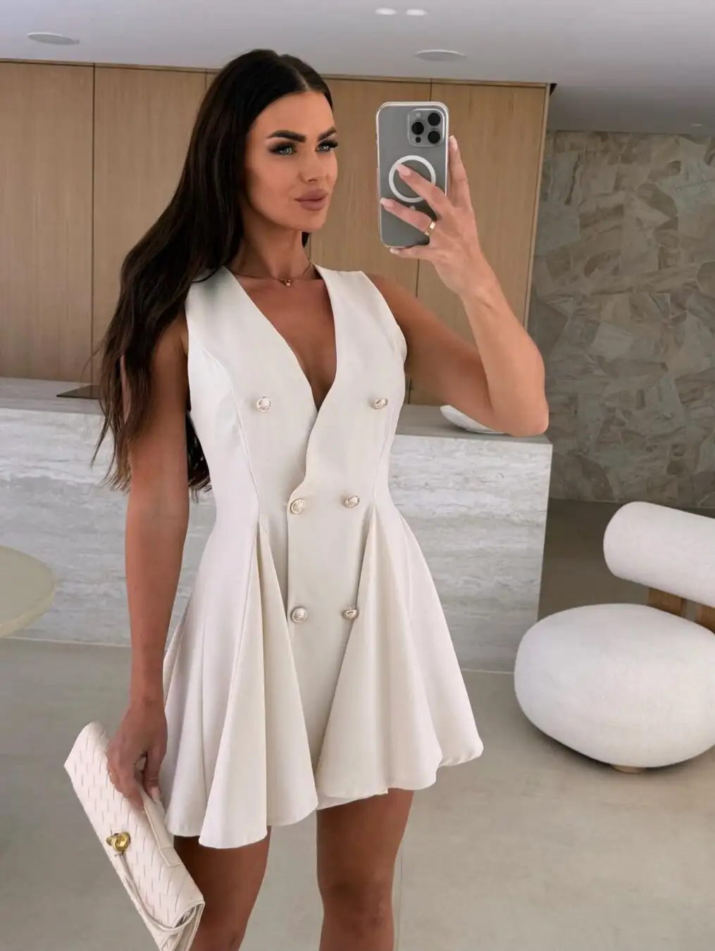 VESTIDO SHELI BEIGE - Imagen 2