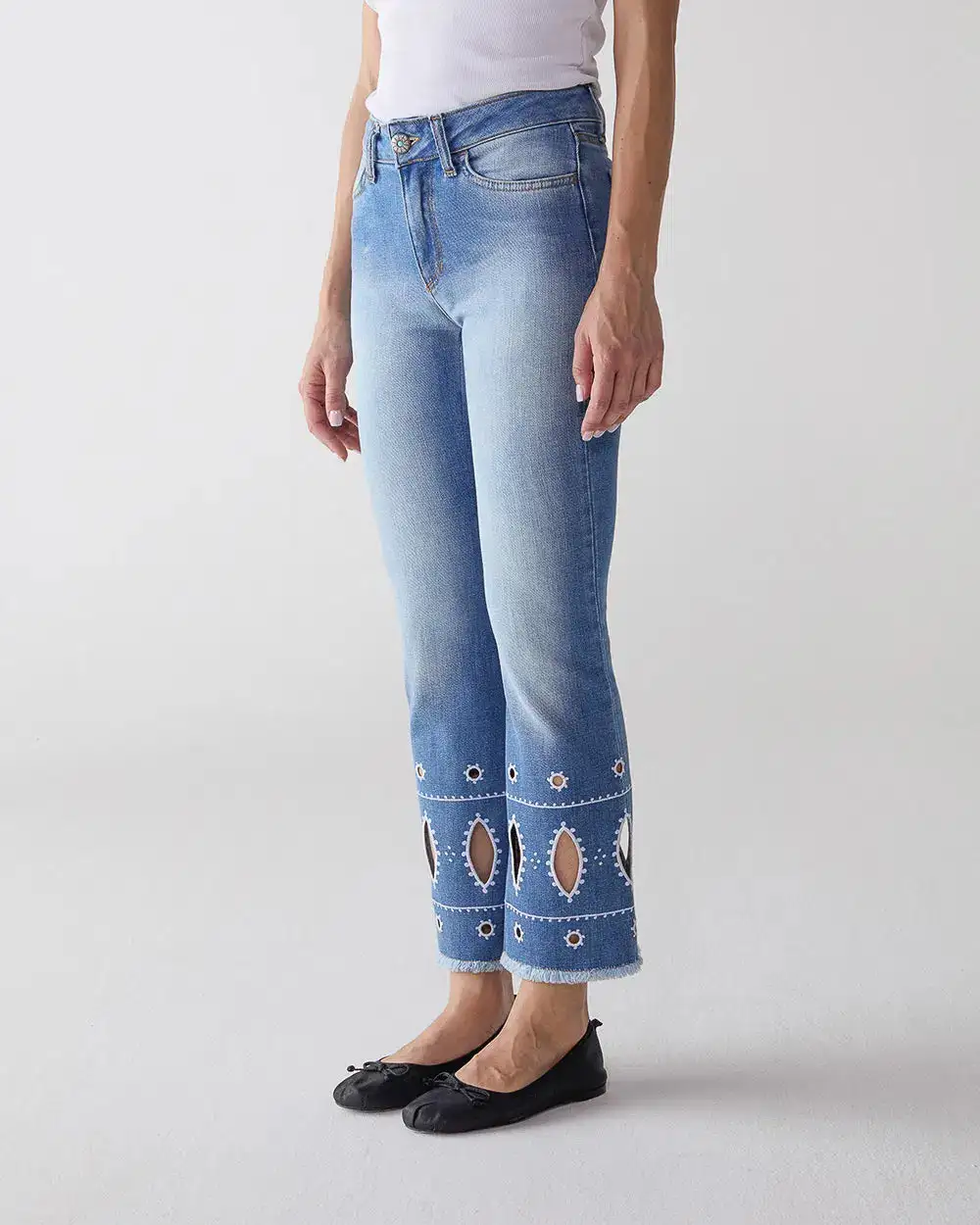 Jeans de mezclilla recortada - Imagen 3