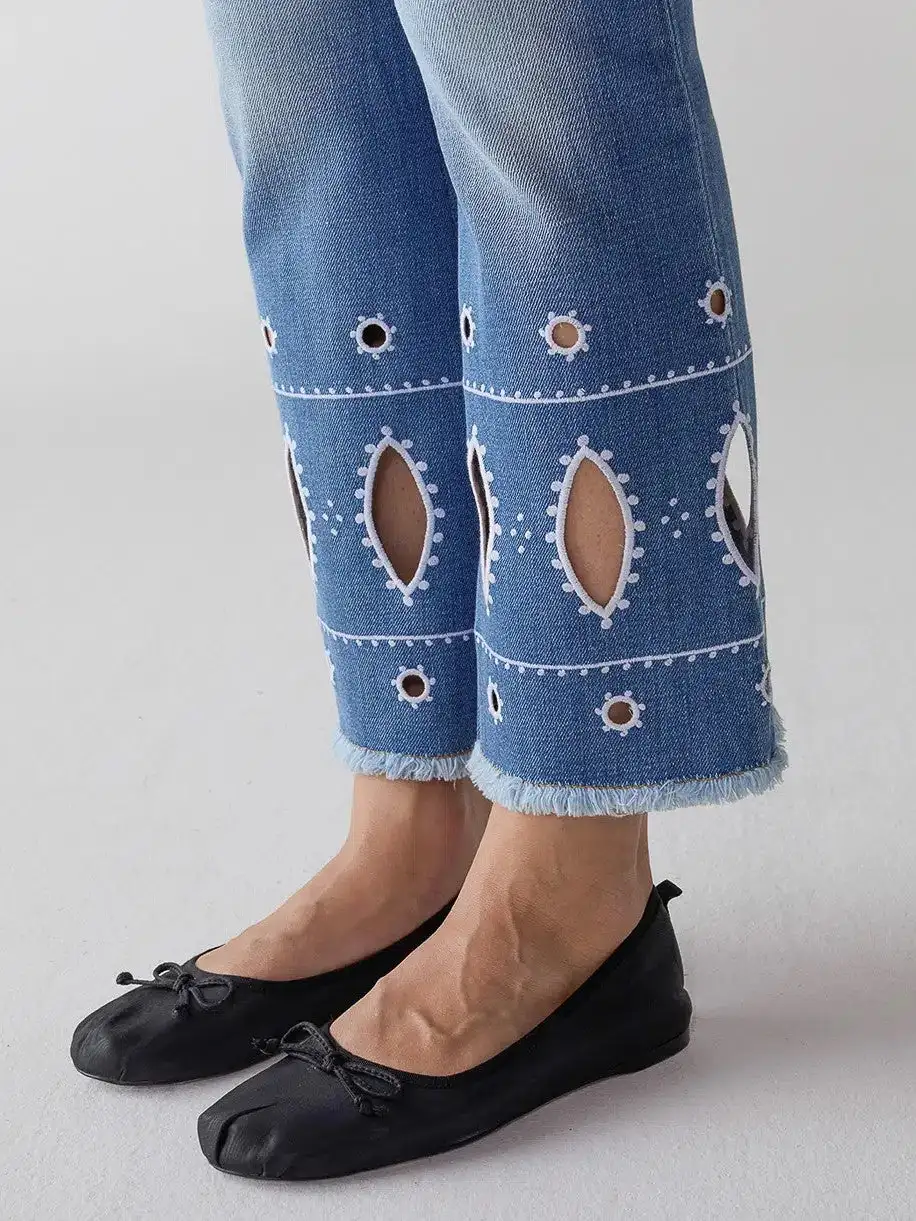 Jeans de mezclilla recortada - Imagen 4