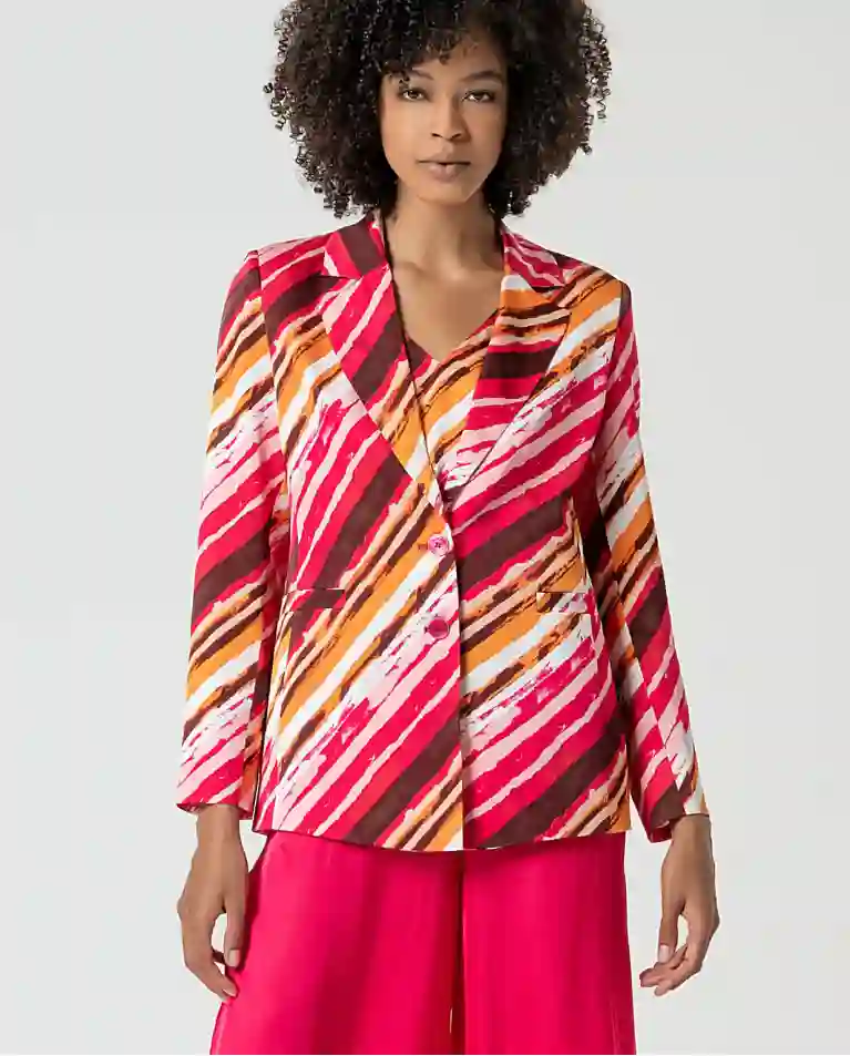 Cruzada Satin Blazer Fucsia