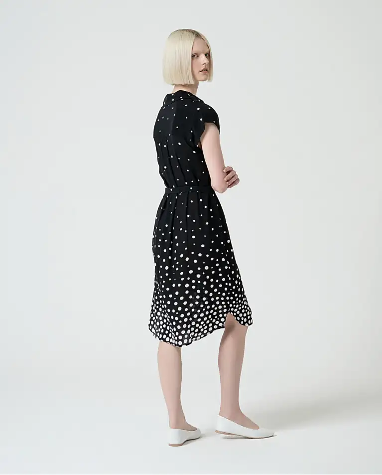 Vestido camisero corto NEGRO - Imagen 4