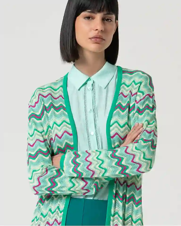 Cárdigan tricot verde