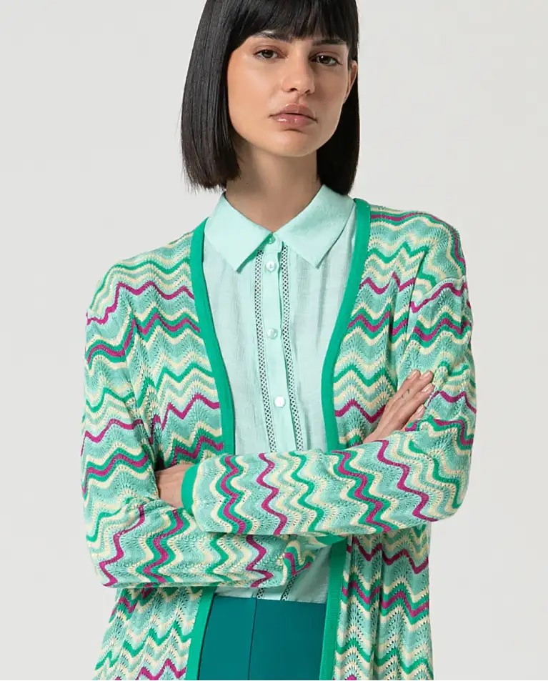 Cárdigan tricot verde