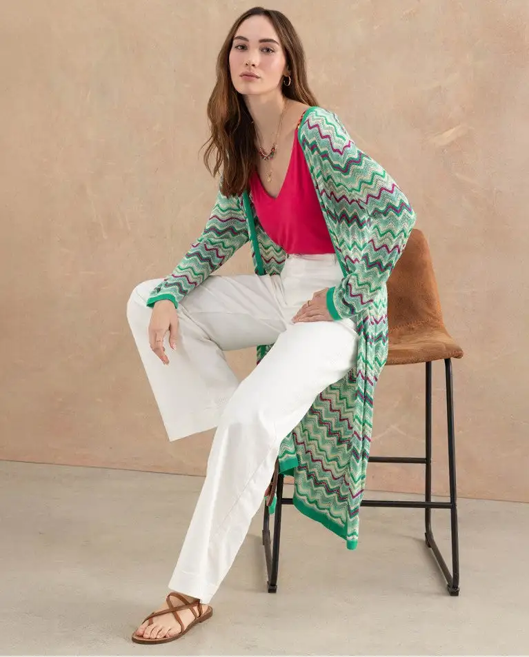 Cárdigan tricot verde - Imagen 2