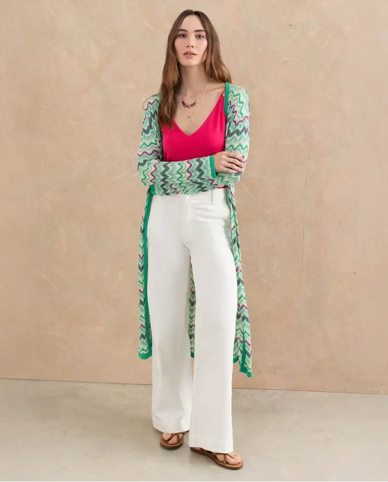 Cárdigan tricot verde - Imagen 4