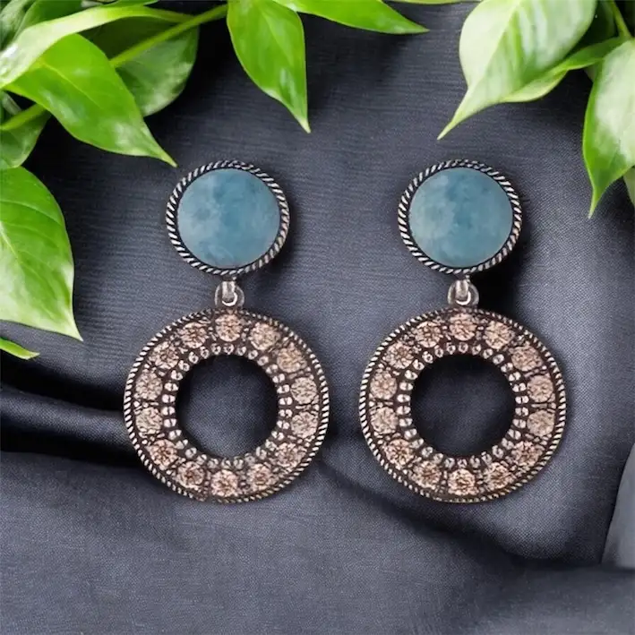 Pendiente aros circonia